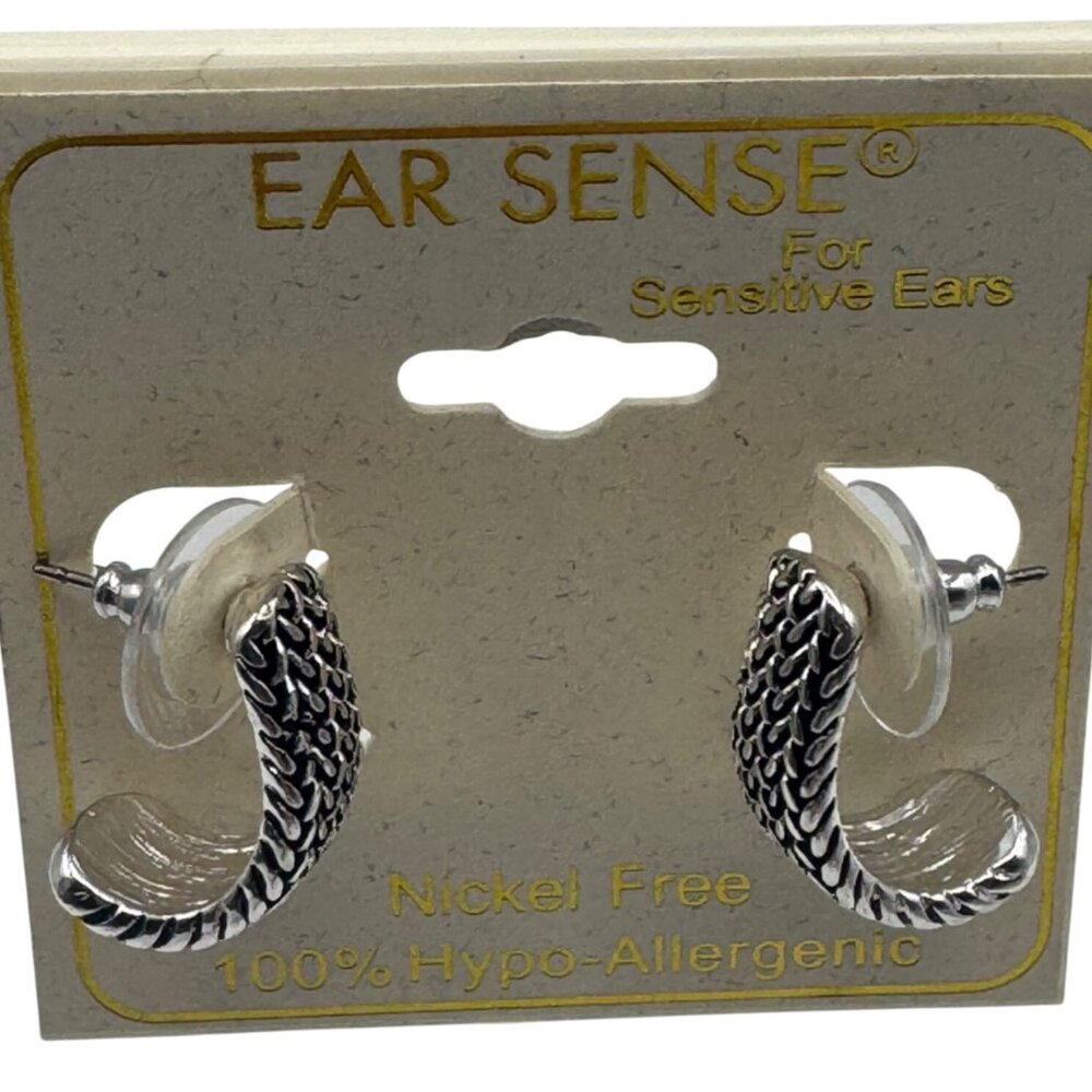 Ear Sense Hypoallergenic Woven Look Hoop Earrings Nickel Free For Sensitive Ears